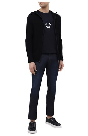 Мужской хлопковый кардиган EMPORIO ARMANI темно-синего цвета по цене 25450 руб., арт. 3K1MXG/1MLZZ | Фото 2 Мужской хлопковый кардиган EMPORIO ARMANI темно-синего цвета, арт. 3K1MXG/1MLZZ | Фото 2