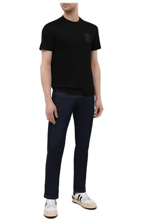 Мужская хлопковая футболка EMPORIO ARMANI черного цвета по цене 12050 руб., арт. 3K1TAN/1JTUZ | Фото 2 Мужская хлопковая футболка EMPORIO ARMANI черного цвета, арт. 3K1TAN/1JTUZ | Фото 2