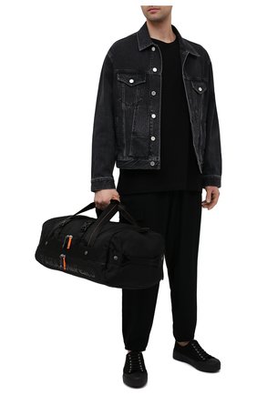 Мужская текстильная спортивная сумка mendenhall PARAJUMPERS черного цвета, арт. BA10/MENDENHALL | Фото 2 (Материал: Текстиль; Ремень/цепочка: На ремешке; Размер: large)