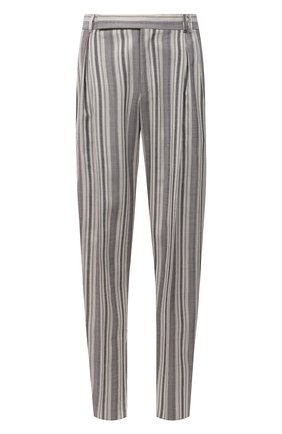 Мужские брюки ZEGNA COUTURE серого цвета, арт. 987041/630SND | Фото 1 (Материал внешний: Шерсть, Шелк; Длина (брюки, джинсы): Стандартные; Случай: Повседневный; Стили: Кэжуэл)