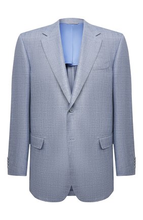 Мужской пиджак из шерсти и шелка CANALI голубого цвета по цене 129500 руб., арт. 21280/CU00383 | Фото 1 Мужской пиджак из шерсти и шелка CANALI голубого цвета, арт. 21280/CU00383 | Фото 1