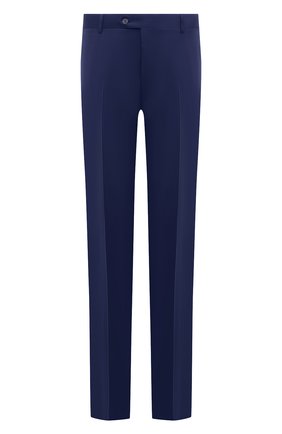 Мужские шерстяные брюки CANALI синего цвета, арт. 71012/AS10315/60-64 | Фото 1 (Материал подклада: Вискоза; Материал внешний: Шерсть; Длина (брюки, джинсы): Стандартные; Случай: Формальный; Стили: Классический; Big sizes: Big Sizes)