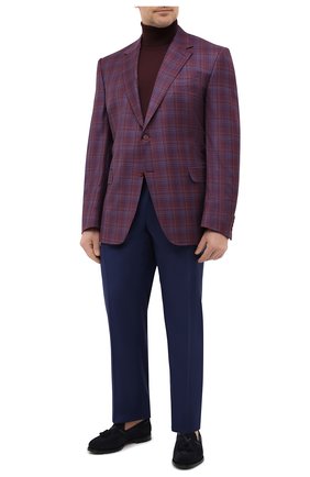 Мужские шерстяные брюки CANALI синего цвета по цене 43450 руб., арт. 71012/AS10315/60-64 | Фото 2 Мужские шерстяные брюки CANALI синего цвета, арт. 71012/AS10315/60-64 | Фото 2 (Материал подклада: Вискоза; Материал внешний: Шерсть; Длина (брюки, джинсы): Стандартные; Случай: Формальный; Стили: Классический; Big sizes: Big Sizes)