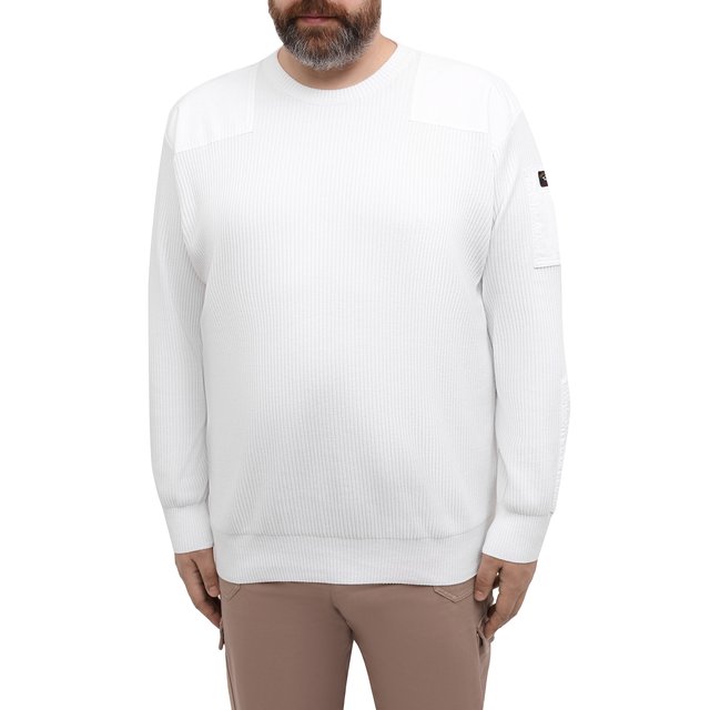 Хлопковый свитер Paul&Shark 21411547/C00/3XL-6XL, цвет белый, размер 58 21411547/C00/3XL-6XL - фото 3