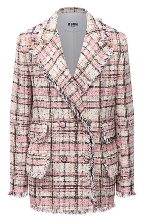 Женский хлопковый жакет MSGM светло-розового цвета по цене 74150 руб., арт. 3041MDG08 217102 | Фото 1 Женский хлопковый жакет MSGM светло-розового цвета, арт. 3041MDG08 217102 | Фото 1