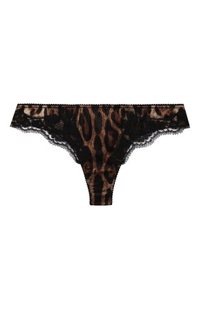 Женские шелковые трусы-стринги DOLCE & GABBANA леопардового цвета по цене 25900 руб., арт. 02B50T/FSAXY | Фото 1 Женские шелковые трусы-стринги DOLCE & GABBANA леопардового цвета, арт. 02B50T/FSAXY | Фото 1