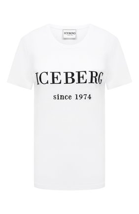Женская хлопковая футболка ICEBERG белого цвета по цене 11850 руб., арт. 21E I2P0/F09A/6301 | Фото 1 Женская хлопковая футболка ICEBERG белого цвета, арт. 21E I2P0/F09A/6301 | Фото 1