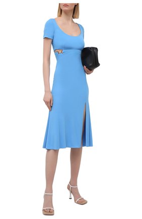 Женское платье из вискозы VERSACE голубого цвета по цене 174000 руб., арт. A89151/A208595 | Фото 2 Женское платье из вискозы VERSACE голубого цвета, арт. A89151/A208595 | Фото 2