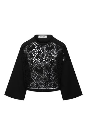 Женский хлопковый топ VALENTINO черного цвета по цене 147500 руб., арт. VB0MF09L6BK | Фото 1 Женский хлопковый топ VALENTINO черного цвета, арт. VB0MF09L6BK | Фото 1