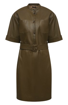 Женское кожаное платье WINDSOR хаки цвета по цене 105500 руб., арт. 52 DL513 10004214 | Фото 1 Женское кожаное платье WINDSOR хаки цвета, арт. 52 DL513 10004214 | Фото 1