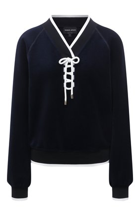 Женский хлопковый свитшот GIORGIO ARMANI темно-синего цвета по цене 99500 руб., арт. 3KAM88/AJWWZ | Фото 1 Женский хлопковый свитшот GIORGIO ARMANI темно-синего цвета, арт. 3KAM88/AJWWZ | Фото 1
