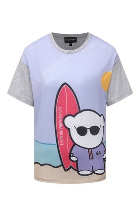 Женская хлопковая футболка EMPORIO ARMANI сиреневого цвета по цене 9950 руб., арт. 3K2T9A/2JSYZ | Фото 1 Женская хлопковая футболка EMPORIO ARMANI сиреневого цвета, арт. 3K2T9A/2JSYZ | Фото 1