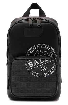 Мужской рюкзак sihorn BALLY черного цвета, арт. SIH0RN.SBC/80 | Фото 1 (Ремень/цепочка: На ремешке; Материал: Натуральная кожа; Размер: medium; Стили: Кэжуэл)
