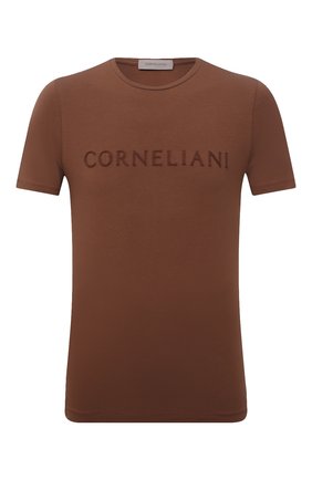 Мужская хлопковая футболка CORNELIANI коричневого цвета по цене 12350 руб., арт. 87G574-1125047/00 | Фото 1 Мужская хлопковая футболка CORNELIANI коричневого цвета, арт. 87G574-1125047/00 | Фото 1