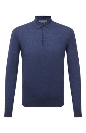 Мужское поло из хлопка и кашемира CORNELIANI синего цвета по цене 55100 руб., арт. 87M536-1125108/00 | Фото 1 Мужское поло из хлопка и кашемира CORNELIANI синего цвета, арт. 87M536-1125108/00 | Фото 1