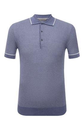 Мужское поло из шелка и льна CORNELIANI голубого цвета по цене 55650 руб., арт. 87M564-1125160/00 | Фото 1 Мужское поло из шелка и льна CORNELIANI голубого цвета, арт. 87M564-1125160/00 | Фото 1 (Стили: Кэжуэл; Материал внешний: Шелк, Лен; Застежка: Пуговицы; Рукава: Короткие; Кросс-КТ: Трикотаж; Длина (для топов): Стандартные)