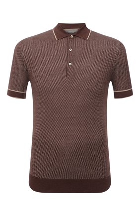 Мужское поло из шелка и льна CORNELIANI коричневого цвета по цене 48450 руб., арт. 87M564-1125160/00 | Фото 1 Мужское поло из шелка и льна CORNELIANI коричневого цвета, арт. 87M564-1125160/00 | Фото 1