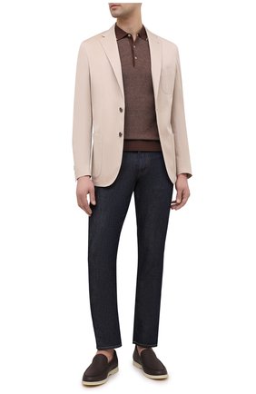 Мужское поло из шелка и льна CORNELIANI коричневого цвета по цене 48450 руб., арт. 87M564-1125160/00 | Фото 2 Мужское поло из шелка и льна CORNELIANI коричневого цвета, арт. 87M564-1125160/00 | Фото 2