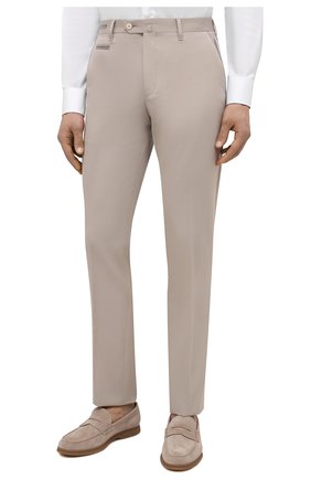 Мужские брюки из хлопка и кашемира CORNELIANI светло-бежевого цвета, арт. 874B05-1114105/02 | Фото 3 (Длина (брюки, джинсы): Стандартные; Случай: Повседневный; Материал внешний: Хлопок; Стили: Кэжуэл)
