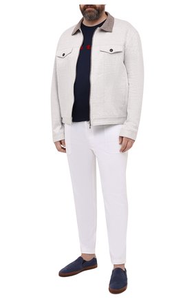 Мужская хлопковая футболка KITON синего цвета по цене 66000 руб., арт. UK1164L | Фото 2 Мужская хлопковая футболка KITON синего цвета, арт. UK1164L | Фото 2