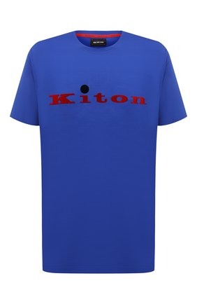 Мужская хлопковая футболка KITON синего цвета по цене 59800 руб., арт. UK1164L | Фото 1 Мужская хлопковая футболка KITON синего цвета, арт. UK1164L | Фото 1