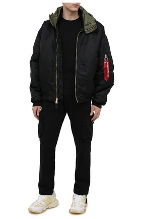 Мужские хлопковые брюки-карго OFF-WHITE черного цвета по цене 64150 руб., арт. 0MCH036S21FLE001 | Фото 2 Мужские хлопковые брюки-карго OFF-WHITE черного цвета, арт. 0MCH036S21FLE001 | Фото 2