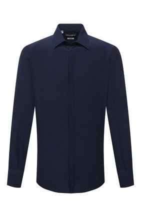 Мужская шелковая рубашка DOLCE & GABBANA синего цвета по цене 83850 руб., арт. G5GE6T/IS1GW | Фото 1 Мужская шелковая рубашка DOLCE & GABBANA синего цвета, арт. G5GE6T/IS1GW | Фото 1