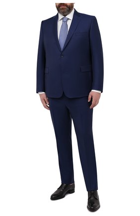 Мужской шерстяной костюм EDUARD DRESSLER темно-синего цвета по цене 122500 руб., арт. N282/10001 | Фото 1 Мужской шерстяной костюм EDUARD DRESSLER темно-синего цвета, арт. N282/10001 | Фото 1 (Big sizes: Big Sizes; Стили: Классический; Материал подклада: Купро; Материал внешний: Шерсть; Костюмы М: Однобортный; Рукава: Длинные)