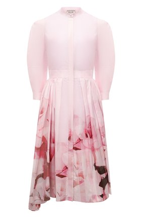 Женское хлопковое платье ALEXANDER MCQUEEN светло-розового цвета по цене 180500 руб., арт. 651669/QCACE | Фото 1 Женское хлопковое платье ALEXANDER MCQUEEN светло-розового цвета, арт. 651669/QCACE | Фото 1 (Случай: Повседневный; Рукава: 3/4; Длина Ж (юбки, платья, шорты): Миди; Стили: Романтичный; Материал внешний: Хлопок; Женское Кросс-КТ: Платье-одежда)