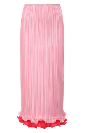 Женская плиссированная юбка VERSACE светло-розового цвета, арт. A89195/1F00732 | Фото 1 (Женское Кросс-КТ: юбка-плиссе, Юбка-одежда; Длина Ж (юбки, платья, шорты): Миди; Стили: Романтичный; Материал внешний: Синтетический материал)