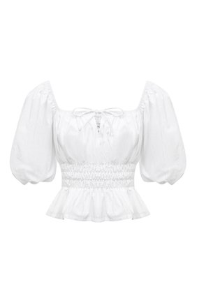 Женский хлопковый топ FAITHFULL THE BRAND белого цвета по цене 20950 руб., арт. FF1722-WHT | Фото 1 Женский хлопковый топ FAITHFULL THE BRAND белого цвета, арт. FF1722-WHT | Фото 1 (Кросс-КТ: с рукавом; Стили: Бохо; Материал внешний: Хлопок; Длина (для топов): Укороченные, Стандартные; Рукава: 3/4; Материал подклада: Вискоза)