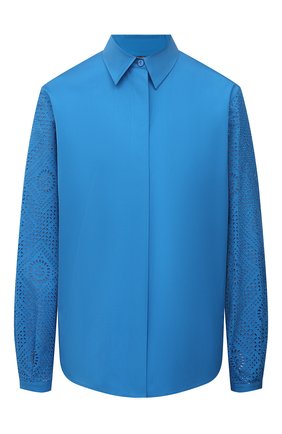 Женская хлопковая рубашка LORO PIANA синего цвета по цене 141500 руб., арт. FAL5911 | Фото 1 Женская хлопковая рубашка LORO PIANA синего цвета, арт. FAL5911 | Фото 1