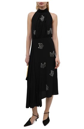 Женское шелковое платье LANVIN черного цвета по цене 349500 руб., арт. RW-DR337X-4868-P21 | Фото 2 Женское шелковое платье LANVIN черного цвета, арт. RW-DR337X-4868-P21 | Фото 2