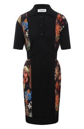 Женское шерстяное платье LANVIN черного цвета по цене 126500 руб., арт. RW-DR0022-K103-E21 | Фото 1 Женское шерстяное платье LANVIN черного цвета, арт. RW-DR0022-K103-E21 | Фото 1