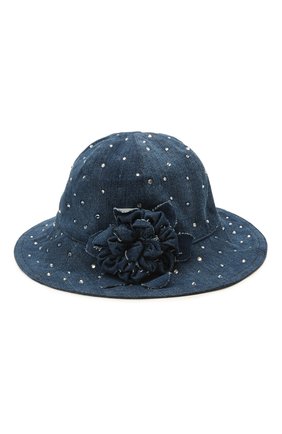 Детская шляпа MONNALISA голубого цвета, арт. 797005 | Фото 1 (Материал: Хлопок, Текстиль; Региональные ограничения белый список (Axapta Mercury): RU)