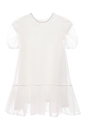 Детское платье DESIGNERS CAT белого цвета по цене 29150 руб., арт. 100000K01000752/4A-8A | Фото 1 Детское платье DESIGNERS CAT белого цвета, арт. 100000K01000752/4A-8A | Фото 1