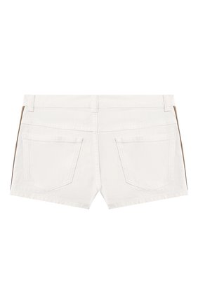 Детские джинсовые шорты FENDI белого цвета по цене 19900 руб., арт. JFF224/AEX0/8A-12+ | Фото 2 Детские джинсовые шорты FENDI белого цвета, арт. JFF224/AEX0/8A-12+ | Фото 2