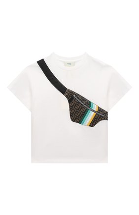Детская хлопковая футболка FENDI белого цвета по цене 37200 руб., арт. JMI333/7AJ/8A-12+ | Фото 1 Детская хлопковая футболка FENDI белого цвета, арт. JMI333/7AJ/8A-12+ | Фото 1 (Рукава: Короткие; Материал внешний: Хлопок; Региональные ограничения белый список (Axapta Mercury): RU; Ростовка одежда: 10 - 11 лет | 140 - 146см, 12 лет | 152 см, 8 лет | 128 см)