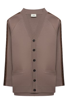 Детский шерстяной кардиган FENDI коричневого цвета по цене 96200 руб., арт. JUG009/A8L9/8A-12+ | Фото 1 Детский шерстяной кардиган FENDI коричневого цвета, арт. JUG009/A8L9/8A-12+ | Фото 1 (Рукава: Длинные; Материал внешний: Шерсть; Мальчики Кросс-КТ: Кардиган-одежда; Региональные ограничения белый список (Axapta Mercury): RU; Ростовка одежда: 10 - 11 лет | 140 - 146см, 12 лет | 152 см, 8 лет | 128 см)