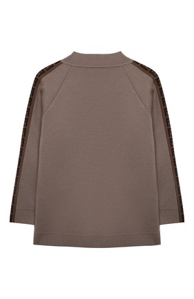 Детский шерстяной кардиган FENDI коричневого цвета по цене 89050 руб., арт. JUG009/A8L9/3A-6A | Фото 2 Детский шерстяной кардиган FENDI коричневого цвета, арт. JUG009/A8L9/3A-6A | Фото 2 (Материал внешний: Шерсть; Рукава: Длинные; Мальчики Кросс-КТ: Кардиган-одежда; Региональные ограничения белый список (Axapta Mercury): RU; Ростовка одежда: 4 года | 104 см, 6 лет | 116 см)
