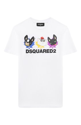 Детская хлопковая футболка DSQUARED2 белого цвета по цене 7995 руб., арт. DQ0199-D00MQ | Фото 1 Детская хлопковая футболка DSQUARED2 белого цвета, арт. DQ0199-D00MQ | Фото 1