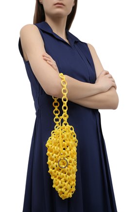 Женская сумка link JIL SANDER желтого цвета, арт. JSWS856570-WSB65002 | Фото 2 (Размер: mini; Сумки-технические: Сумки top-handle; Материал: Пластик)