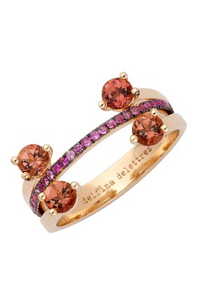 Женские кольцо DELFINA DELETTREZ бесцветного цвета, арт. NTL 1024.C | Фото 1 (Материал сплава: Розовое золото; Драгоценные камни: Сапфиры)