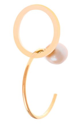 Женские серьга на правое ухо DELFINA DELETTREZ бесцветного цвета, арт. TWI5001.A | Фото 1 (Материал сплава: Желтое золото; Драгоценные камни: Жемчуг)