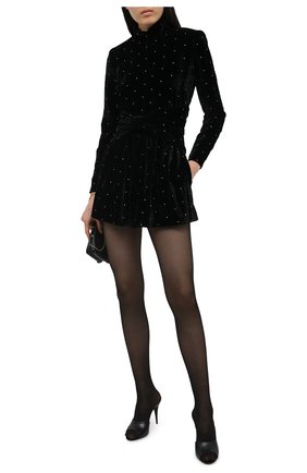 Женский бархатный комбинезон SAINT LAURENT черного цвета по цене 495500 руб., арт. 644606/Y130R | Фото 2 Женский бархатный комбинезон SAINT LAURENT черного цвета, арт. 644606/Y130R | Фото 2