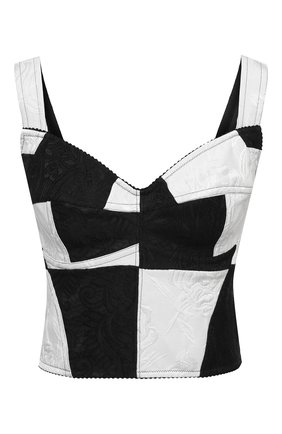 Женский топ-бюстье DOLCE & GABBANA черно-белого цвета по цене 79950 руб., арт. F7W98T/GDX76 | Фото 1 Женский топ-бюстье DOLCE & GABBANA черно-белого цвета, арт. F7W98T/GDX76 | Фото 1