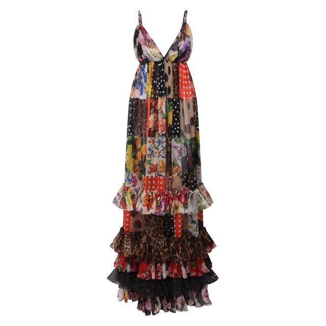 Шелковое платье Dolce &amp; Gabbana разноцветного цвета