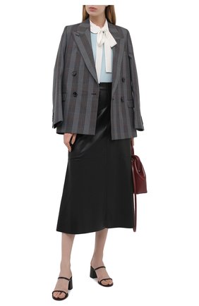 Женский шелковый топ REDVALENTINO голубого цвета по цене 36800 руб., арт. VR0AEC75/48P | Фото 2 Женский шелковый топ REDVALENTINO голубого цвета, арт. VR0AEC75/48P | Фото 2
