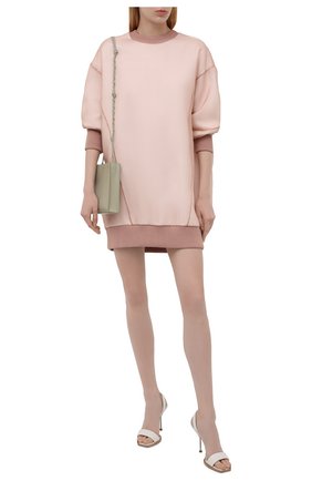 Женское платье ALEXANDER MCQUEEN светло-розового цвета по цене 85050 руб., арт. 657498/QLAA8 | Фото 2 Женское платье ALEXANDER MCQUEEN светло-розового цвета, арт. 657498/QLAA8 | Фото 2 (Длина Ж (юбки, платья, шорты): Мини; Материал внешний: Хлопок, Синтетический материал; Рукава: Длинные; Женское Кросс-КТ: Платье-одежда; Случай: Повседневный; Стили: Романтичный)