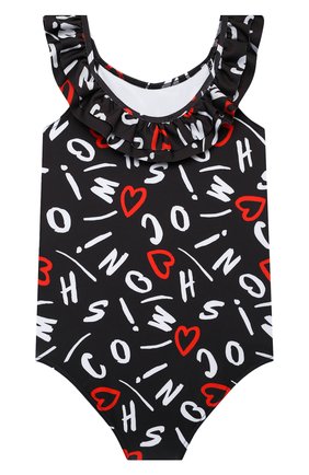 Детского слитный купальник MOSCHINO черного цвета по цене 8690 руб., арт. HDL00I/LKA00/4A-8A | Фото 2 Детского слитный купальник MOSCHINO черного цвета, арт. HDL00I/LKA00/4A-8A | Фото 2 (Материал внешний: Синтетический материал; Девочки Кросс-КТ: Купальники-пляж; Ростовка одежда: 4 года | 104 см, 5 лет | 110 см, 6 лет | 116 см, 8 лет | 128 см)